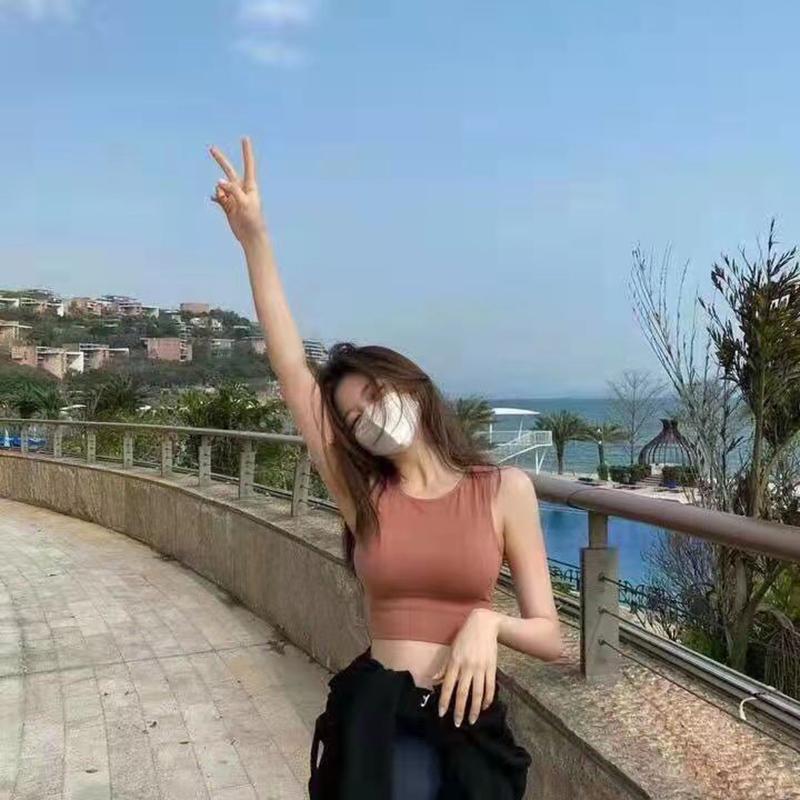 Running Yoga Vest Workout Tank Tops Sports Vest Running Underwear Women's Top All-match Wrap Chest Beautiful Back No Steel Ring Gather Bra Athletic