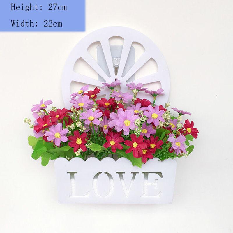 Simulation Pepper Set Basket Plastic Fence Living Room Wall Hanging Fake Flower Rack Home Wall Decoration Pendant