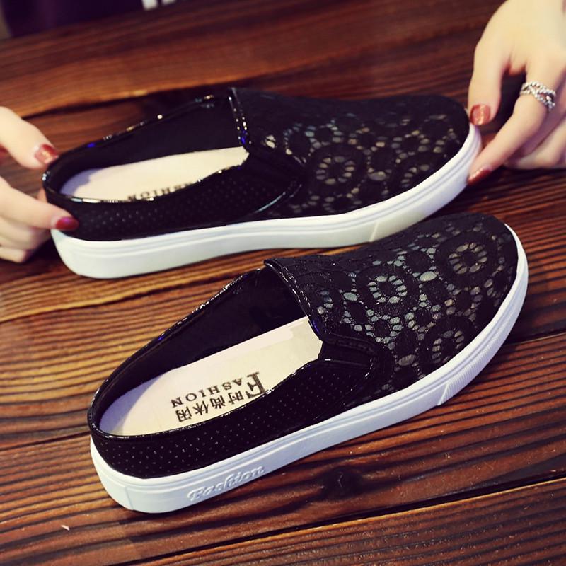 Mesh Hollow White Sneakers Women Summer Shoes Woman Fashion Breathable Platform Slip-On Elegant Ladies Shoes Female