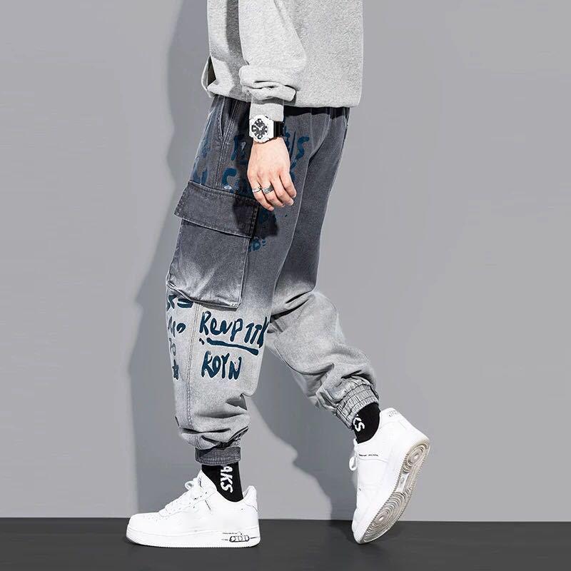 Men Tooling  Fashion Loose Trousers  Casual Style  Jeans Spring Autumn  Men Sport Jeans