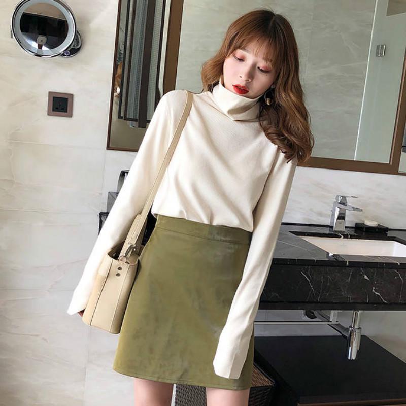 Pofulve Heap Pile Collar Sweater Women's Winter Loose Pull-ups Wild High-neck Sweater Undershirt