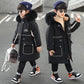 Boys' Padded Jackets Autumn and Winter Clothes Medium and Long Thick Padded-jacket Large Children Western Style Padded Coat Trendy Children
