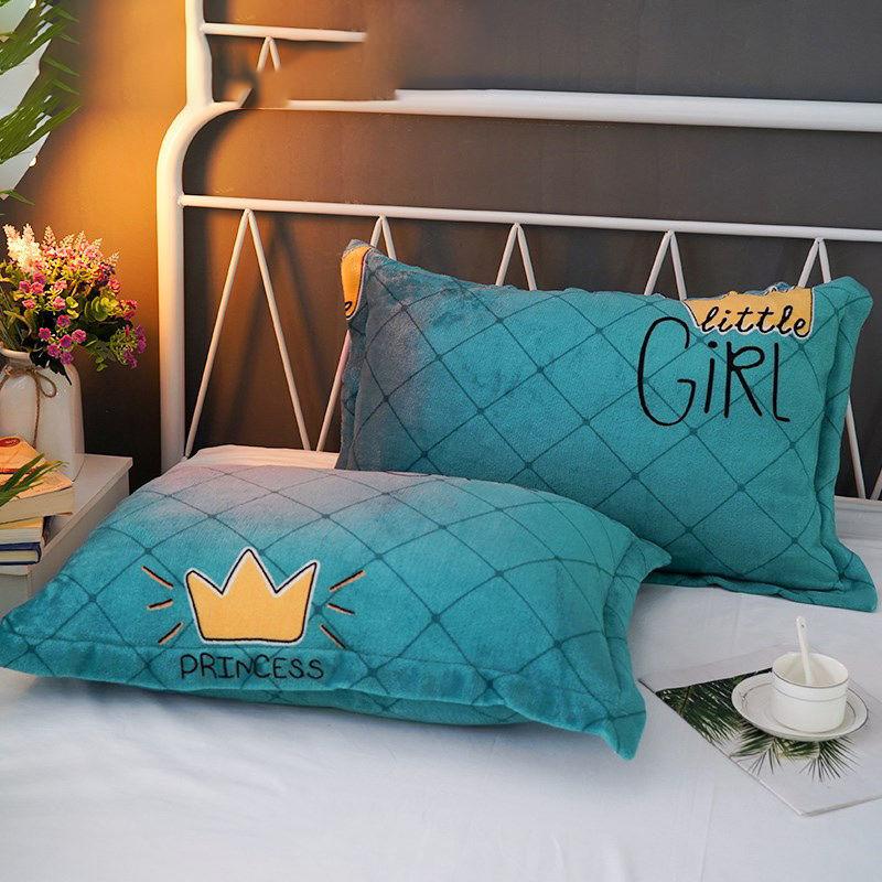 Flannel Pillow Case Pair of Adult Student Coral Fleece Pillow Case Pillow Case