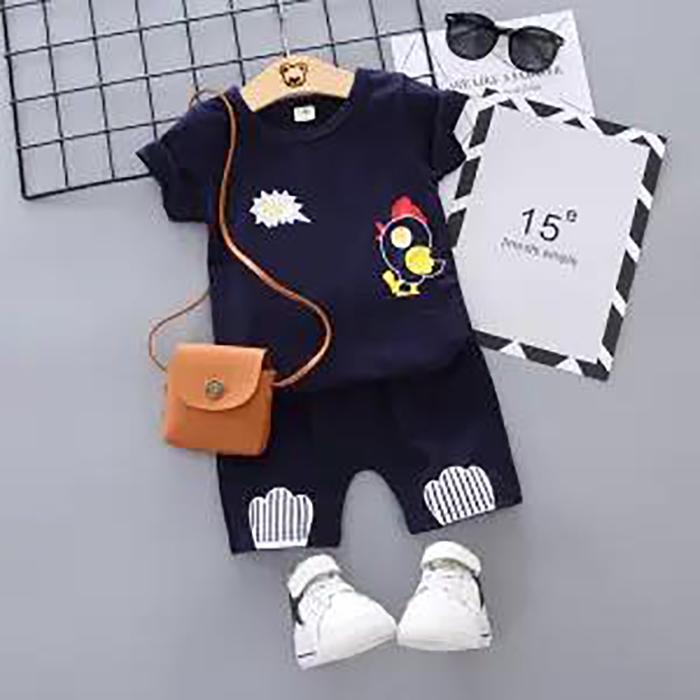 Baby Boys Girls Cartoon Clothes Outfit Suit Cute Children Summer Cotton 1 2 3 Years Kids Boys Clothes Sets T-Shrit+Shorts