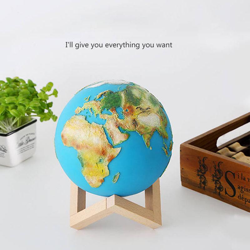 3D Painted Earth Table Lamp Living Room Bedroom Study Desk Lamp Birthday Gift Bedside Lamp