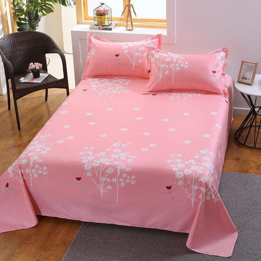 Pure Cotton Bed Sheet Pure Cotton Good Air Permeability Washable Easy To Fold Single Bed and Double Bed Available Two Pillowcases and One Bed Sheet