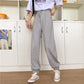 Grey Sports Casual Trousers Women's Loose Summer Thin Section Wide-legged High-waist Drape Is Thin and Versatile Straight-leg Pants