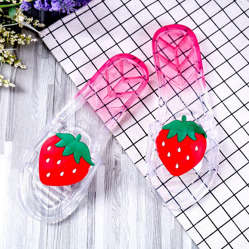 New Summer Fruit Ladies Slipper Crystal Shoes Non-slip Beach Shoes Flat with Casual