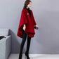 Woolen Coat Women's Cloak-style Coat Cardigan Woolen Coat Irregular Shawl Temperament Versatile Warm and Comfortable Wrap