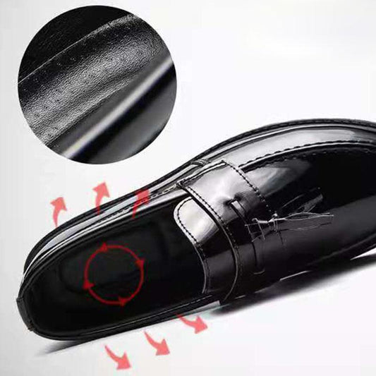 Men's Leather Shoes Casual Paint Leather Bright Leather Fashion Shoes