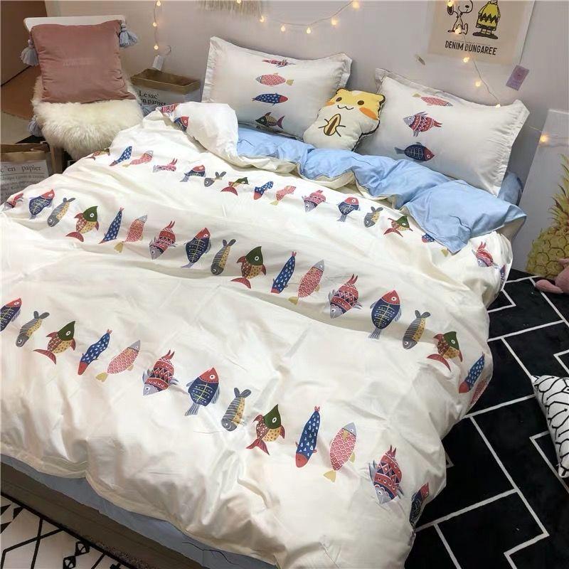 Korean Ins Xiaoxianghua Four-piece Bedding Student Dormitory Bed Sheet Set Household Daily Necessities