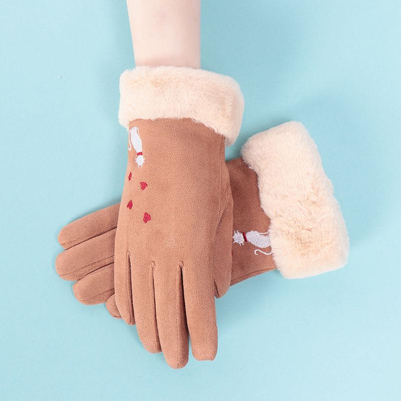 Winter Warm gloves Thick gloves Woman fashion gloves Plush Cotton gloves Windproof gloves