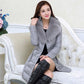 Winter Thick Leather Coat Slim Mid-length  Windproof and Waterproof Leather Jacket with Fur Collar Plus Size  Leather Trench Coat
