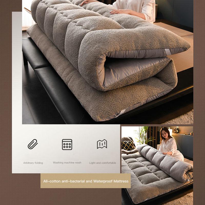 Lamb Velvet Mattress Pad Thickening Plus Velvet Warmth Non-slip Folding Dormitory Mattress Household Sleeping Pad Quilt