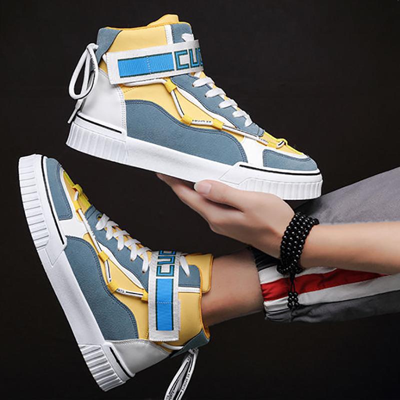 Autumn Men's Korean Style High-top Shoes Trendy Canvas Sneakers All-match Casual Shoes for Students