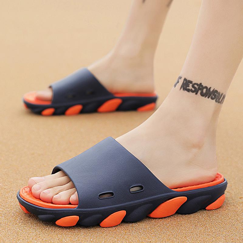 Men's Large Size Non-slip Indoor Bathroom Flat Slippers Spring Summer Outdoor Beach Slip-on Slippers