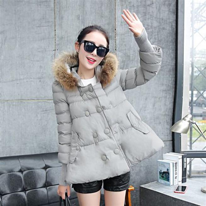 Women's Short Padded Jacket Light and Thin Winter Padded A-line Down Padded Jacket