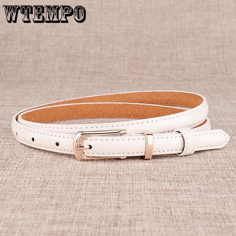 Ladies Belt PU Cowhide Candy Color Thin Belt Casual Jeans Decoration Single Head Buckle
