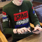 Sweater Men's Autumn and Winter Men's Round Neck Sweater 2019 Printed Clothing Bottoming Sweater