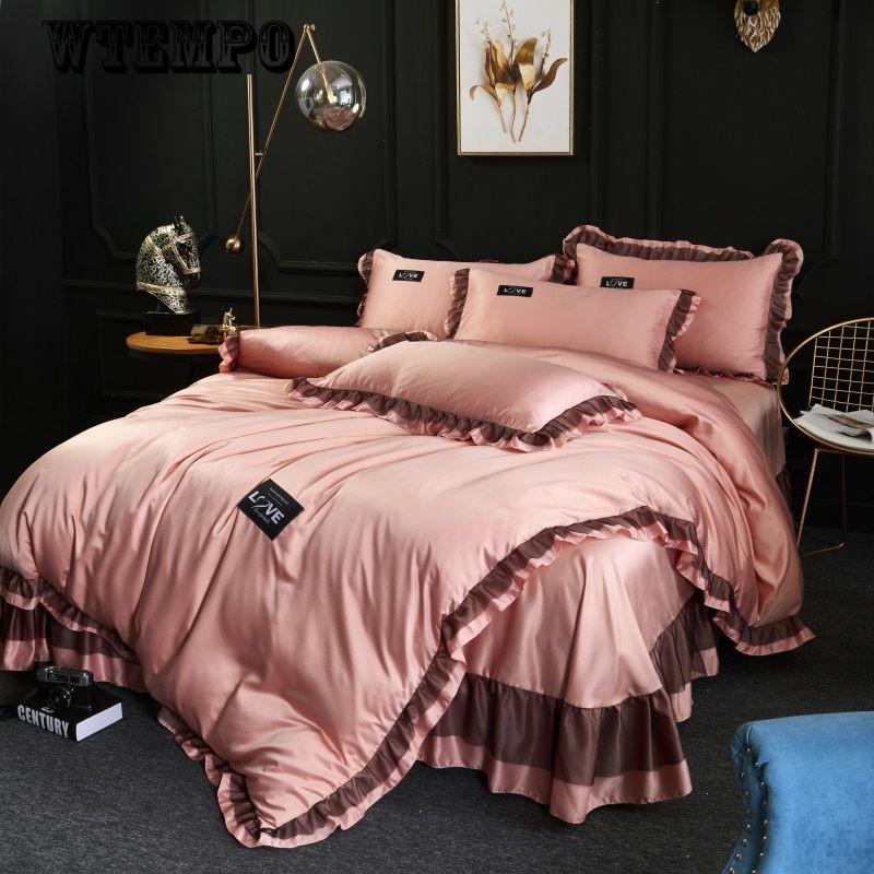 Bed Linen Set Silk Bedding Home Textile Queen King Size Duvet Cover Set Luxury Super King