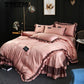 100% Chinese Silk Bedding Set with Duvet Cover Bed Sheet Pillow Cover Luxury Satin Bedding