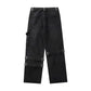 Black Baggy Cargo Pants Tripp Pants - Grunge Goth High Waist Denim Jeans - Wide Leg Punk Mall Goth Trousers