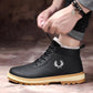 Plus Velvet Padded Winter Warm Snow Boots Men's Leather Cotton Shoes Waterproof and Non-slip Trendy Martin Boots
