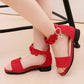 Girls Sandals Girls Summer Sandals Soft Sole Low Heel Casual Sandals Solid Color Anti-slip Beach Princess Sandals