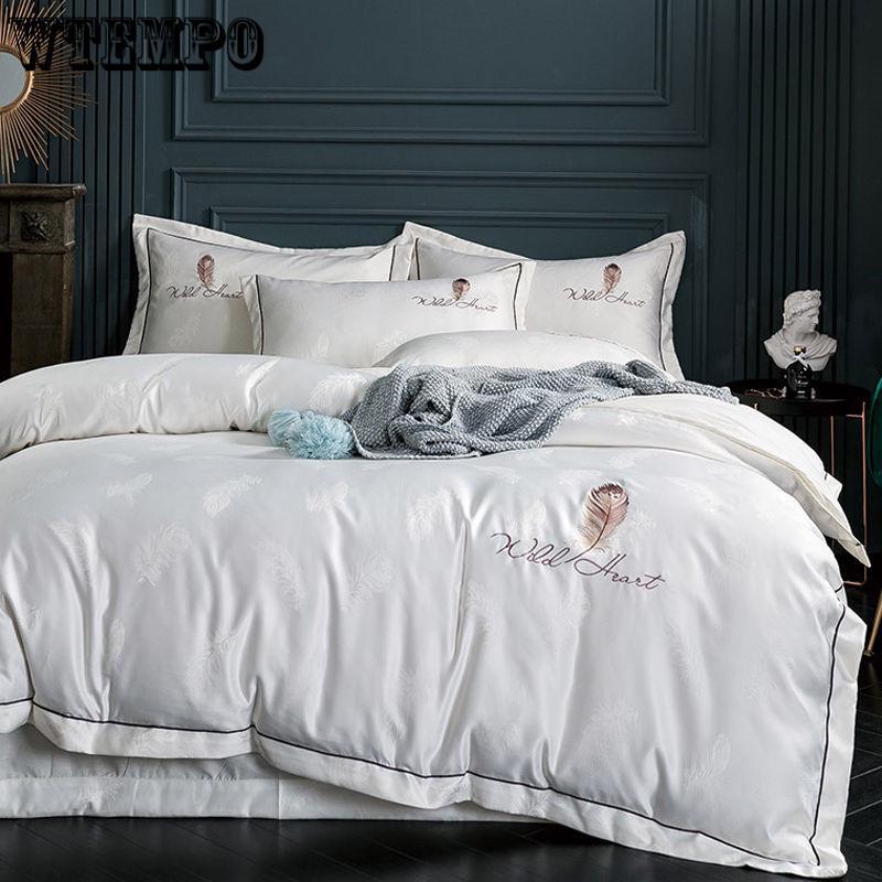 Luxury Duvet Cover Bedding Set Comforter Sets Double Bed Linen Linen Silk Pillowcase 4pcs