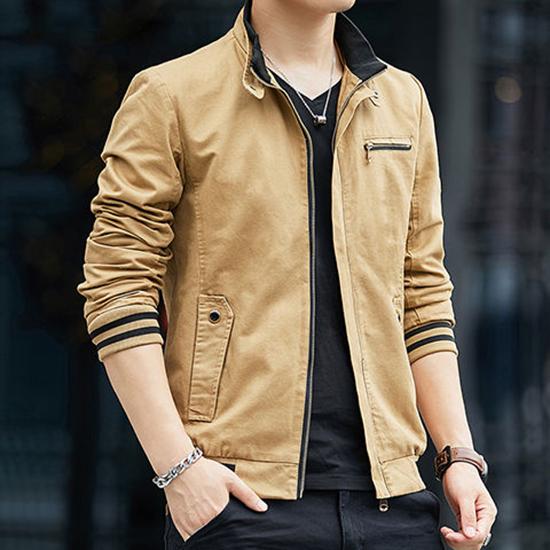 Mens Jackets Autumn Casual Coats Mens Sportswear Stand Collar Slim Jackets Male Bomber Jackets 4XL