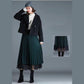 Wear on Both Sides Golden Velvet Yarn Printed Lace Skirt Woman's Mid-length Elastic Waist Pleated Skirt School Work Travel