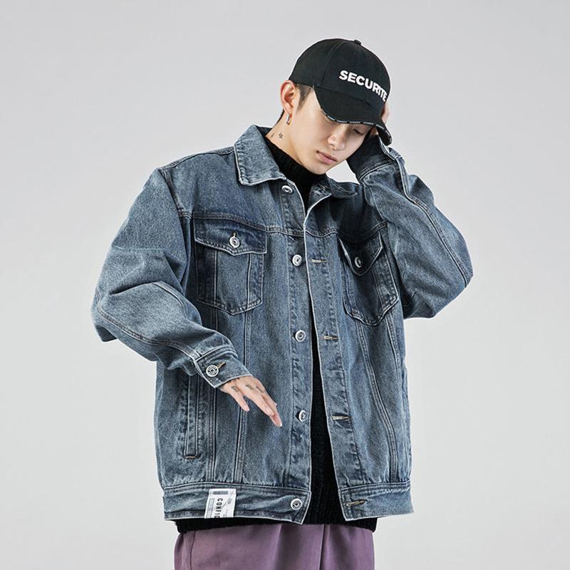 Youth's Comfortable Japanese Wind Denim Jacket Spring and Autumn Casual Jacket Unisex Jacket