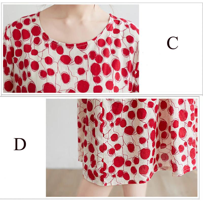 Polka Dot Women's Summer Dress Short Sleeve Round Neck Printing Knee-length Daily Wear Office Dating Party