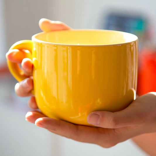 Mark Cup with Lid and Spoon Milk Cup Home Breakfast Cup Men's Water Cup Female Couple Cup Ins