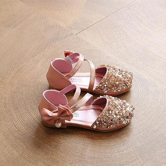 Children Sandals Girl Princess Shoes for Girls Glitter Bowtie Sandals Dress Party Shoe Size 21-36