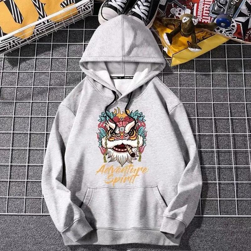 Sweater Men's Autumn and Winter Models 2021 New Ins National Tide Trend All-match Hooded Fashion Plus Velvet Men's Jacket Tide