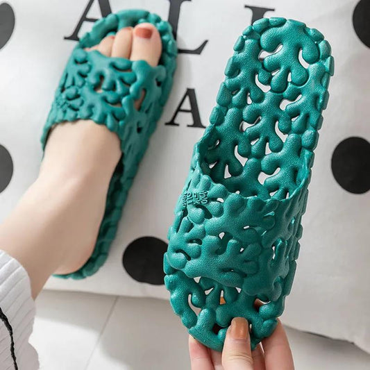 Summer Men's and Women's Slippers Flat Bottom Non-slip Couple Wear Slippers