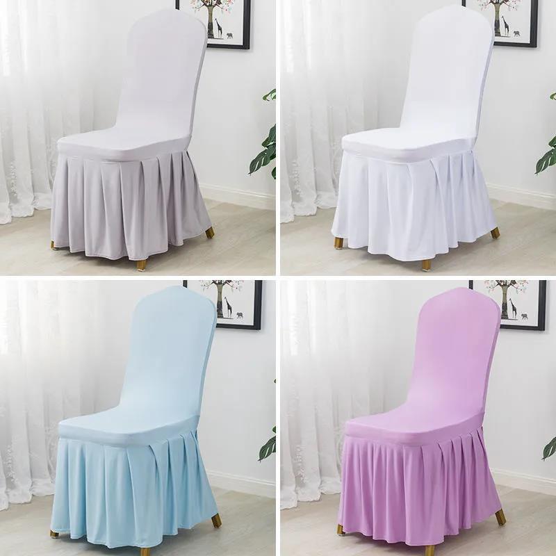 White Red Chair Cushion Cover Home Hotel Restaurant Wedding Banquet Elastic Chair Cover Dust Protection Stool Cover