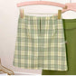 Retro Plaid Skirt Women's Summer Safety Panty Lining Plaid High Waist Bag Hip Skirt College Style All-match Thin Short Skirt