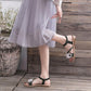 35-43 Large Size Fairy Shoes Flat-bottomed Gentle Flower Sandals Fashion Set Toe Slip-toe Beach Shoes