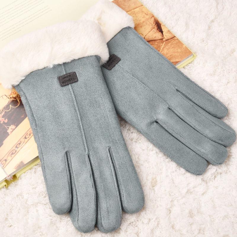 Winter Warm gloves Half-finger gloves Woman fashion gloves Plush Cotton gloves Windproof gloves