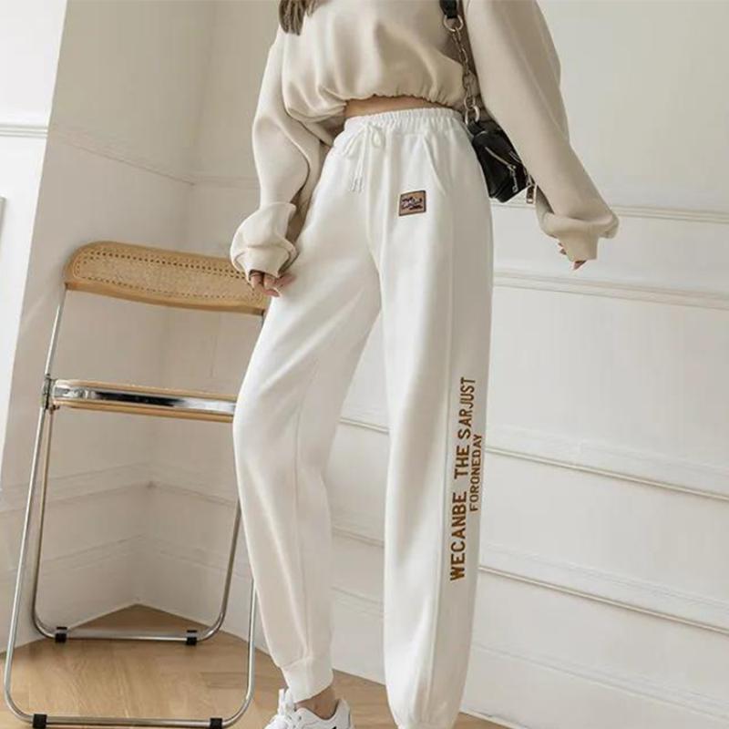 Cotton Drawstring Sweatpants Women Korean Loose Spring and Summer High-waist All-match Casual Trendy Pants