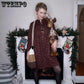Floral Dress O Neck Long Sleeve Button Cotton Linen A-Line Midi Dresses Elegant Party Vintage Vestidos