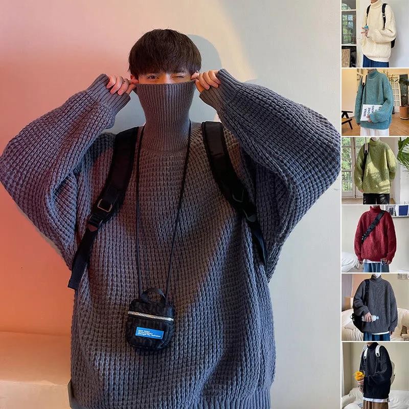 Turtleneck Sweater Men's Fall New Loose Large Size Lazy Wind Jacket Anti-pilling Sweater