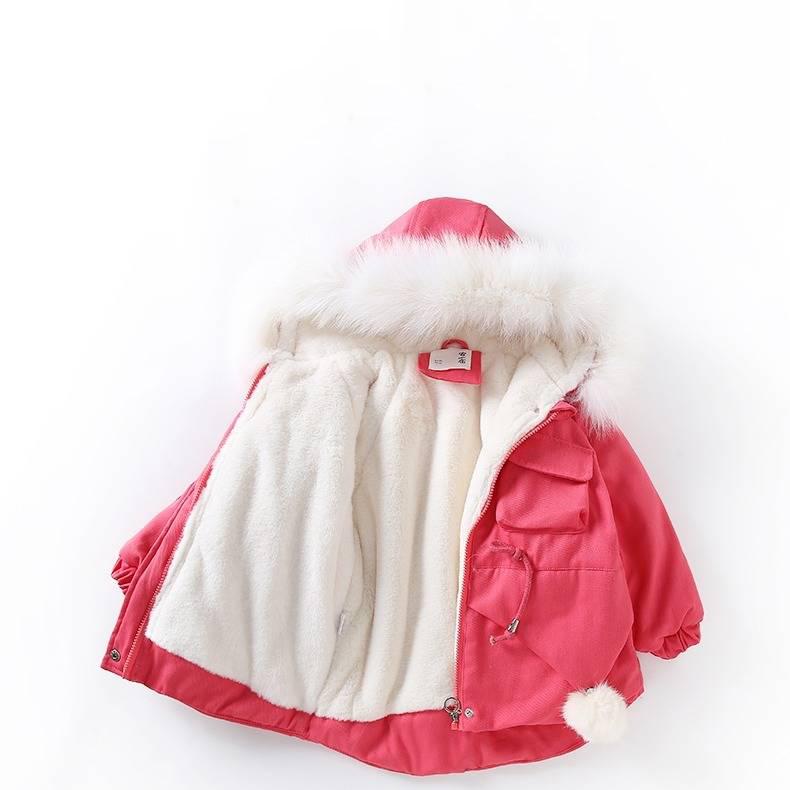 Girls Jacket Winter Cotton Jacket Hooded Coats for Girls Kids Outerwear Christmas Present