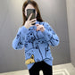 Korean Style Fashion Imitation Mink Fleece Sweater Half Turtleneck Knitted Long Sleeve Plush Sweater Loose Plus Size Cat Sweater