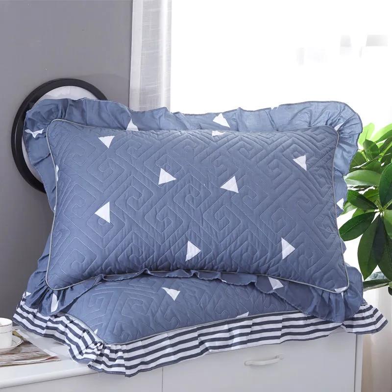 Pillowcase A Pair of Cotton Thickened Double Pillowcase Simple Printing Zipper Pillowcase