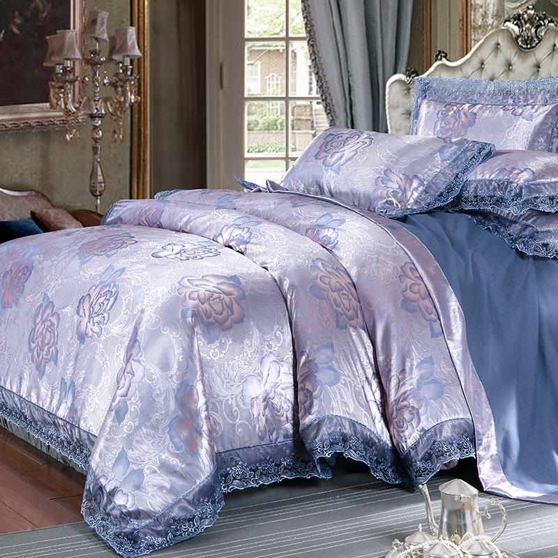 Four pcs sets of bedding Bedroom fashion European and American style cotton jacquard home set of