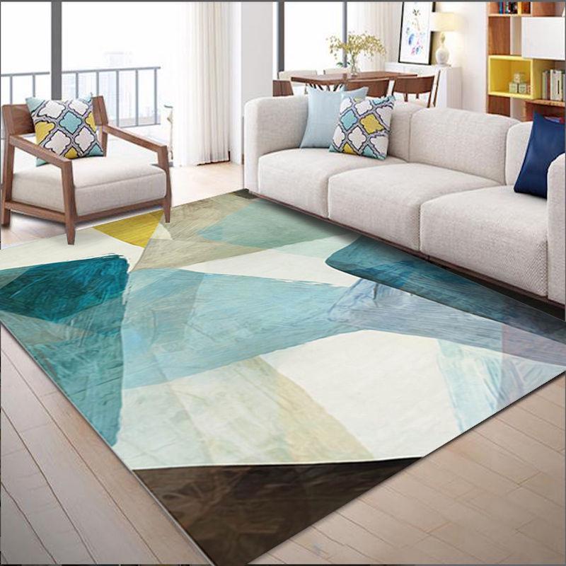 European Ink Painting Pattern Printed Carpet Living Room Rug Bedroom Bedside Anti-slip Mat Floor Mat