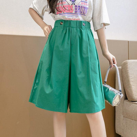 Thin Section Five-point Pants Women's Summer High Waist Pants Skirt Loose Straight Pants Casual Shorts